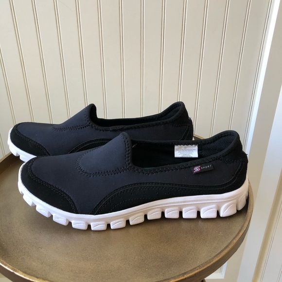 SPORT WOMENS SLIP ON SNEAKER. BLACK SIZE: 11. - Picture 2 of 8